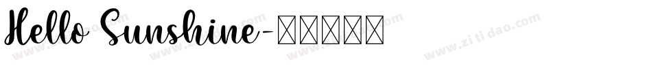 Hello Sunshine字体转换
